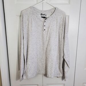 Lucky Brand Men's Lt. Grey Snow Heather Long Sleeve Henley ~ Pre-Owned Sz XXL